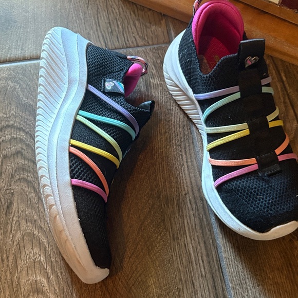 Skechers Black Sneakers with Rainbow Straps - Picture 2 of 9